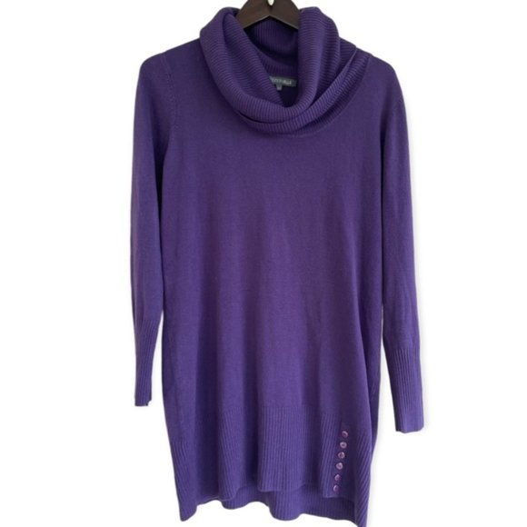 Addition Elle Sweaters - ADDITION ELLE knit purple cowl neck long sweater